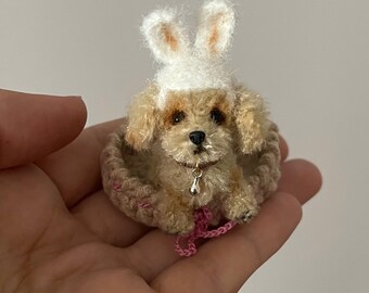 Tiny lovely puppy miniature dog dollhouse companion cute maltipoo pet for blythe bgd qbaby doll adorable little doggie souvenir gift for her