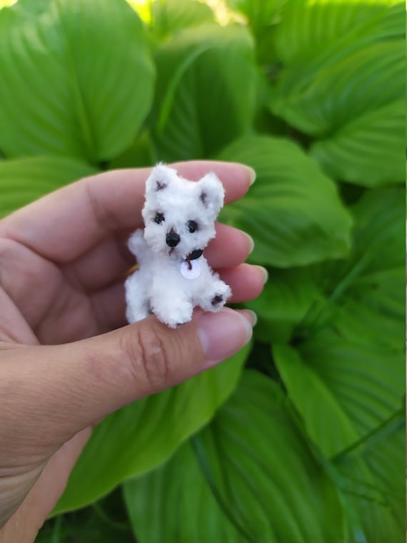 Miniature Realistic Maltese Dog Minitoy Ooak Puppy Pet Friend for Doll  Custom Dog Figurine Dollhouse Miniatures Handmade Ukrainian Artist 