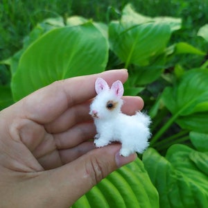 Miniature realistic Teddy bunny rabbit minitoy pet for doll Blythe friend custom doll 1 to 6 scale dollhouse miniatures collectible toy