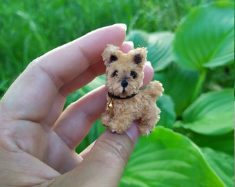 Miniature realistic ooak terrier dog tiny puppy 1 to 12 scales 4 cm bgd ob11 doll pet friend dollhouse miniature handmade ukrainian artist