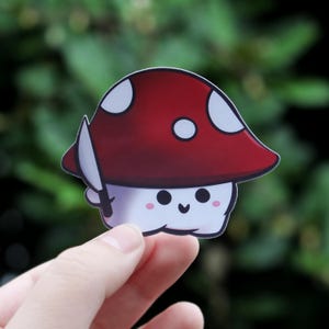 Sticker champignon tueur︱5 cm Sticker fait main︱Champignon︱Toadstool ︱Journal + Scrapbooking