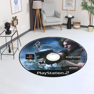 CD Game Rug, Custom Round Rug, Personalized Gamer Rug, DVD Disc Play Mat, Video Game Decor, Gift for Gamers, Area Rug for Game Room