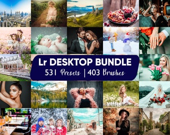 500+ DESKTOP Lightroom Presets Collection - Mega Bundle | 531 Lr Presets & 403 Lr Brushes, All in one Lightroom 2021 presets and brushes