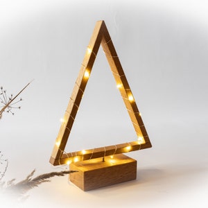 Wooden Christmas tree, Christmas tree, wooden Christmas tree, oak, Christmas decoration, Advent decoration, LED tree