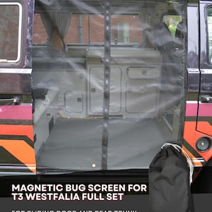 Magnetic Bug Mesh Screen for VW T3 Westfalia Full Set in BLACK