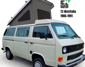 Lona de repuesto para la bisagra trasera del techo elevable, compatible con VW T25 Westfalia 86-91