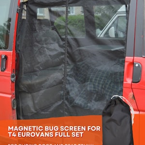Magnetic Bug Mesh Screen for VW T4 Eurovans Full Set in BLACK