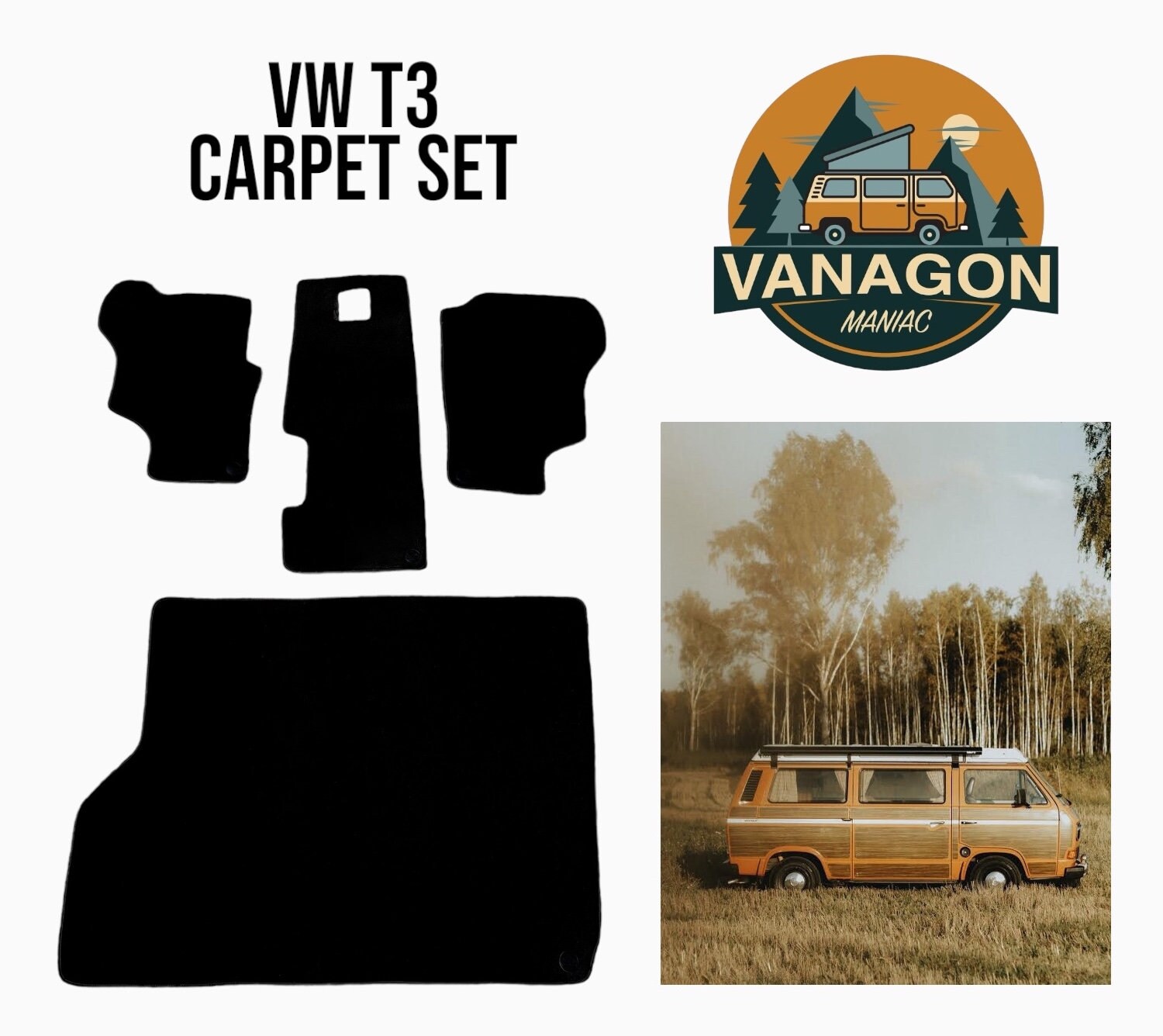 ベッドマット　カーペット　ヴァナゴンT3 Velour Carpet Set Compatible With VW T3 Westfalia 4pcs - Etsy