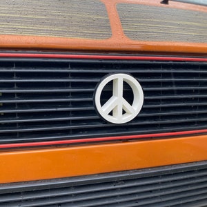 VW PEACE emblem Vanagon Camper . Vw T3 custom emblem badge. Vw T25 Grille front logo. VW Hippie front logo.