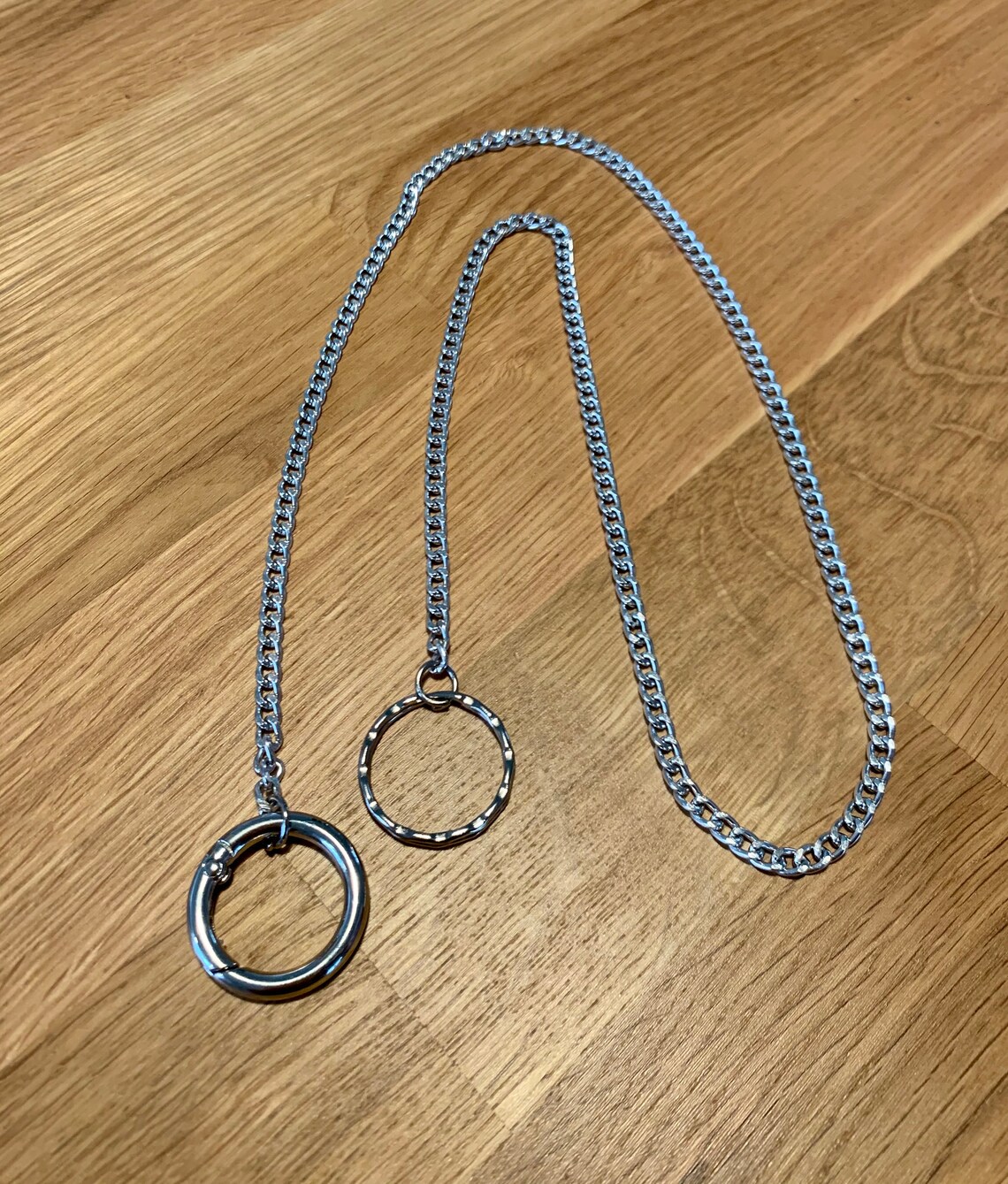 Silver coloured jeans chain Etsy