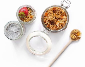 Chia Pudding with Homemade Granola Recipe PDF (Cups + Grams) | Printable | Creamy + Crunchy | Instant Download