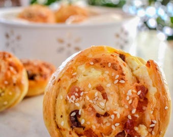 Savory Swirls Recipe PDF (Cups + Grams) | Printable | Buttery Dough, Custom Fillings | Instant Download