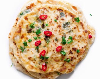 Overnight Stuffed Flatbreads Recipe PDF (Cups + Grams) | Printable | Cheese & Herb Filling | Instant Download