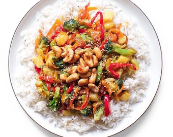 Sweet & Sour Vegetable Stir-Fry Recipe PDF (Cups + Grams) | Printable | Honey and Pineapple Sauce | Instant Download