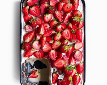 Tres Leches Cake Recipe PDF (Cups + Grams) | Printable | Soaked Sponge, Whipped Cream & Strawberries | Instant Download