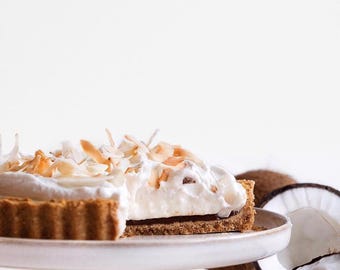 Coconut Tart Recipe PDF (Cups + Grams) | Printable | Creamy with Chocolate Finish | Instant Download