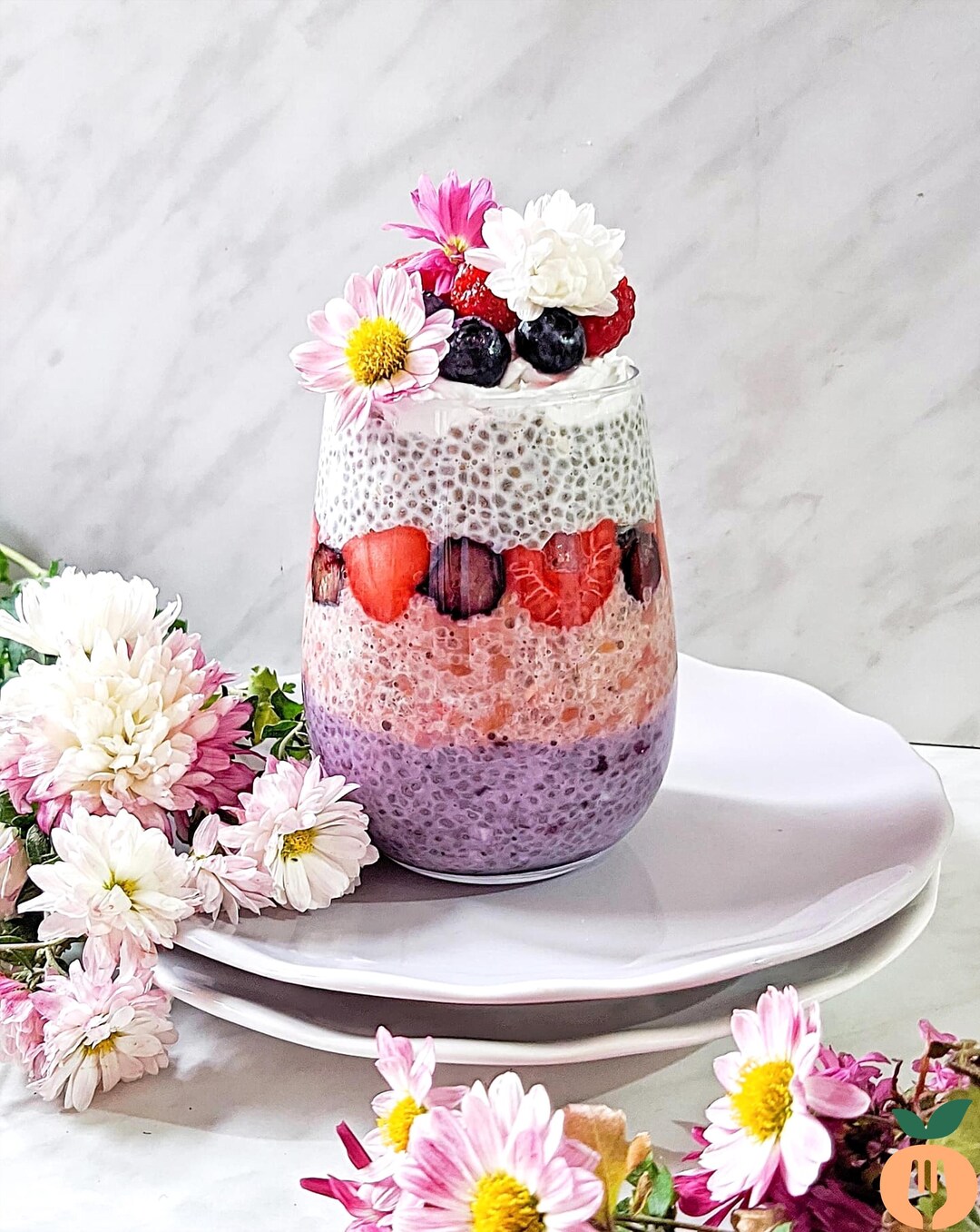 Colorful Chia Pudding Recipe PDF (cups + Grams) | Printable | Berry ...