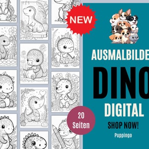 Dino coloring book 20-page coloring book just for you