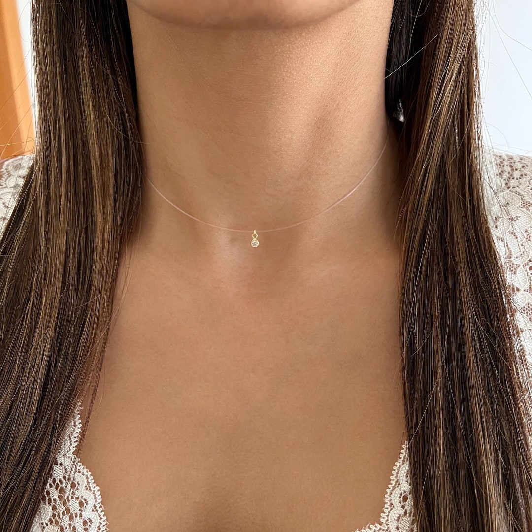 Invisible necklace with pendant Clearance