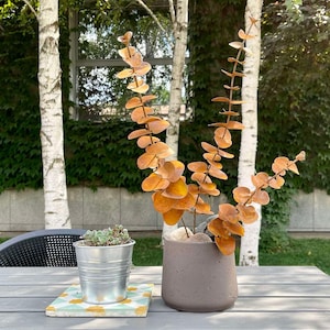 Rusty Eucalyptus and Fern Bouquet - Metal Plant Ornament - Home and Garden Boho Decor - Rustic Garden Art Furniture - Garden Design Gift