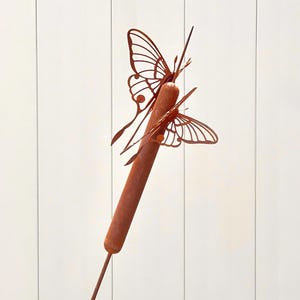 Rustikaler Gartenstecker Gartenstecker aus Metall mit magnetischer Schmetterlinge Dekoration