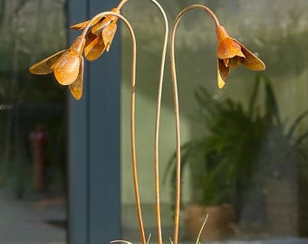 Set of 3 Metal Snowdrop Flowers - Rustic Garden Decor - Galanthus Stake – Snowdrop Flower – Metal Flower Home and Garden Art – Home Design