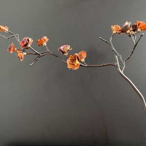 Japanese Cherry Sakura - Artisanal Flower Sculpture - Indoor Zen Flower Artwork - Floral Metalwork Creations - Home Decor - Anniversary Gift