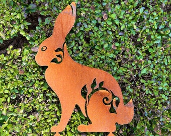 Metal Rabbit Garden Art - Etsy