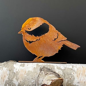 Cute Rusty Sparrow Topper - Decorative Ornament - Rusted Metal Art - Cozy Home and Garden Art - Rustic Metal Artistry - Backyard Wall Decor
