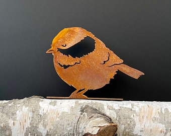 Cute Rusty Sparrow Topper - Decorative Ornament - Rusted Metal Art - Cozy Home and Garden Art - Rustic Metal Artistry - Backyard Wall Decor