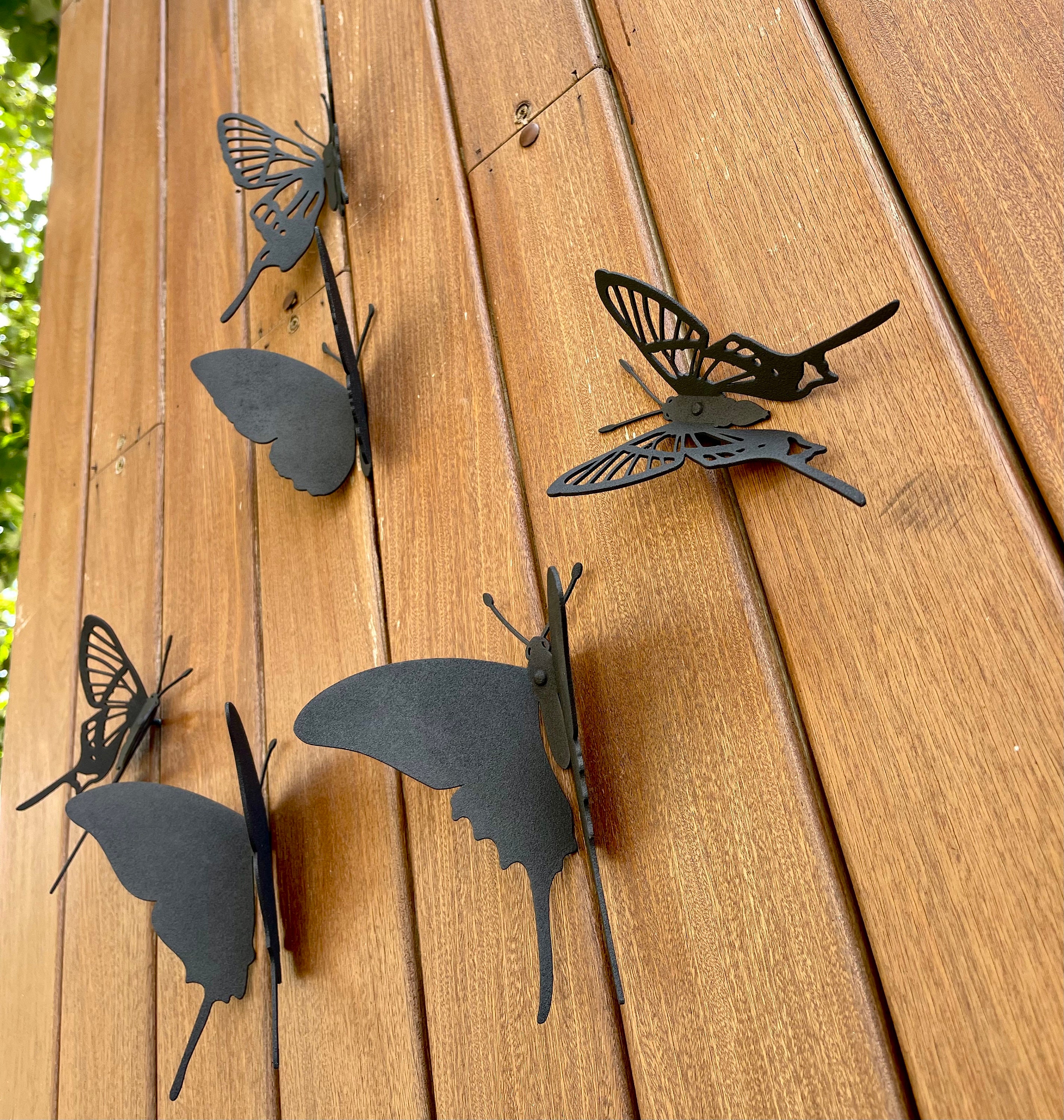 SUNNEKO 3 Decorazioni Da Parete In Metallo A Forma Di Farfalla, Per Esterni, Grandi Decorazioni Da Parete Per Giardino, Per Feste, Yard Sheds - 7