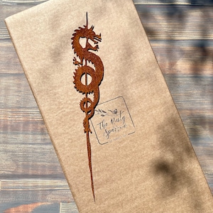 Rusted Metal Dragon Plant Stake - Rustic Mythical Accents - Garden and Home Decorative Ornament - Outdoor Metal Art