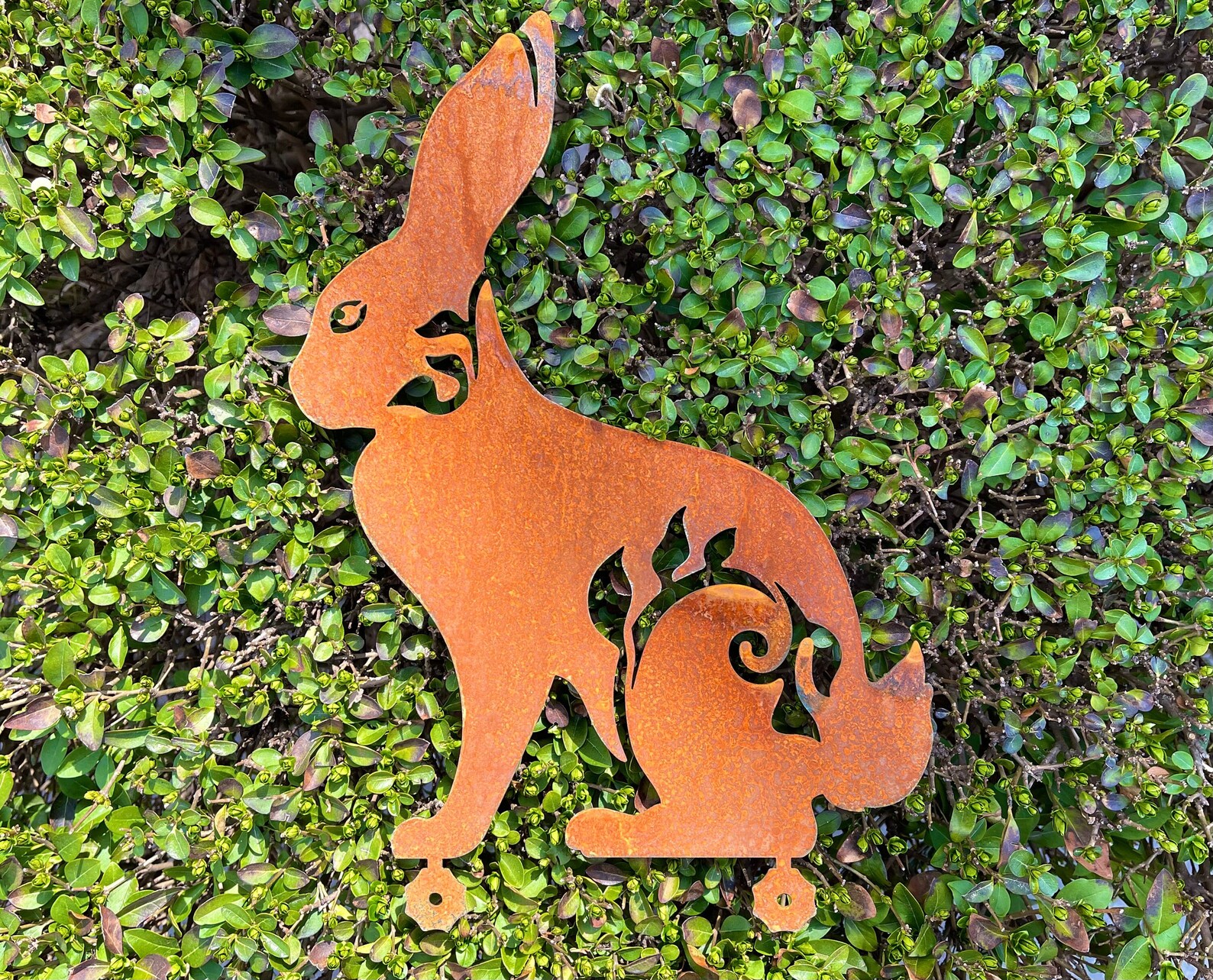 Garden Art Rustic Rabbit Art Rusted Metal Animal Sculpture Etsy Canada