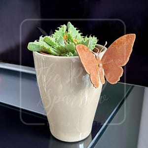 Rusted Metal Butterfly Plant Stake – Garden & Plant Pot Decor