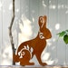 Rustic Metal Bunny Fence Topper: Rusted Garden Wall Art - Etsy