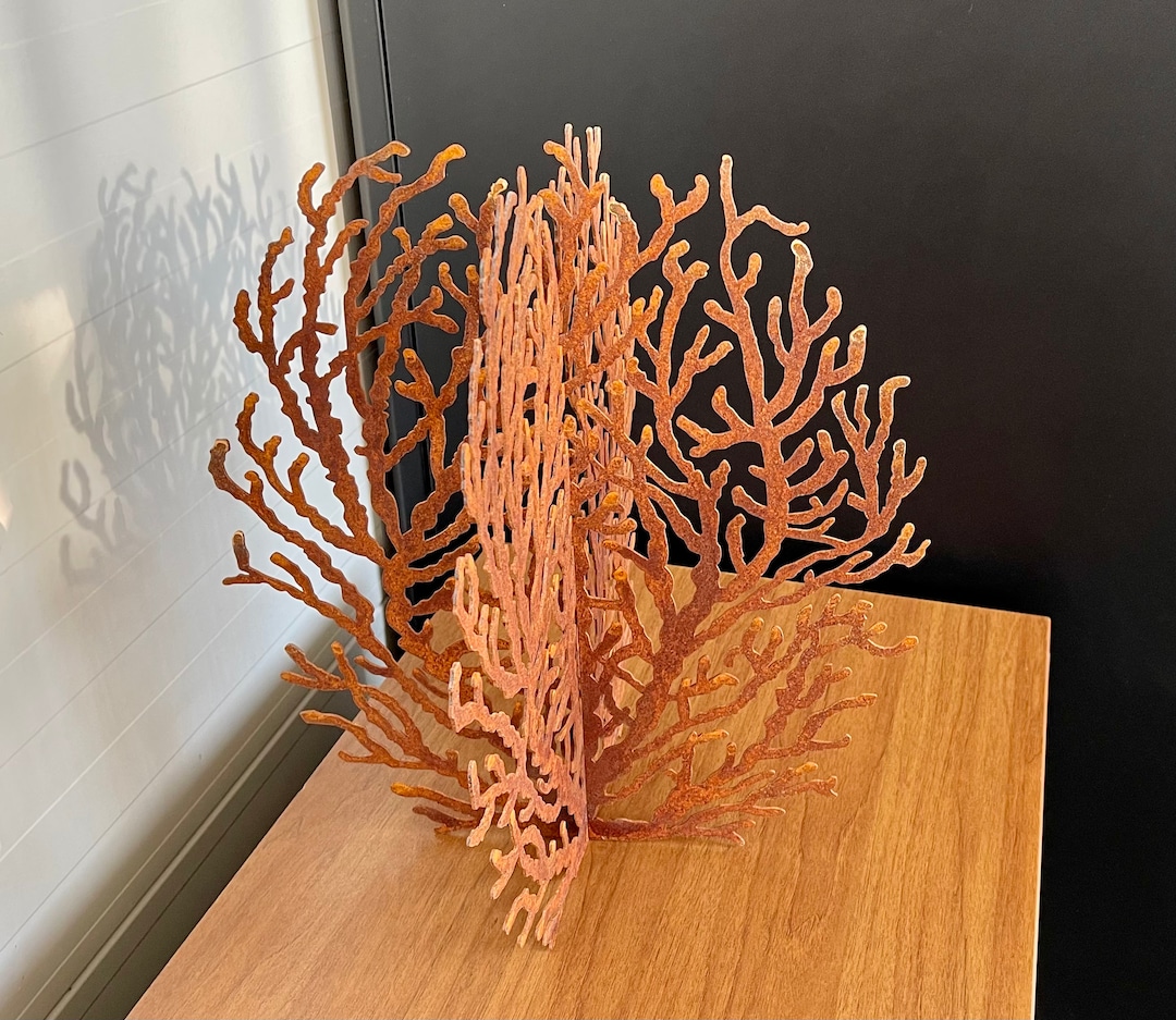 Red Fan Coral Ornament Decorative Coral Reef Sculpture - Etsy