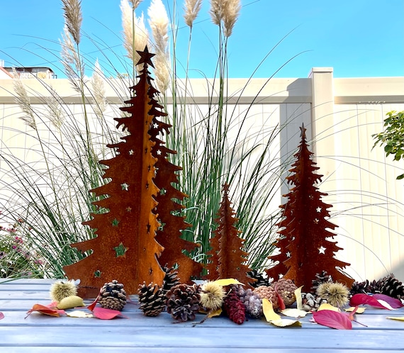 Gerosteter Metall Weihnachtsbaum: Indoor Outdoor Urlaub Dekor