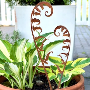 Rusty Fern Leaves Metal Bouquet Rusted Metal Plant Stake Home and Garden Decor Ornament Metal Garden Art Furniture Garden Decor Gift image 10