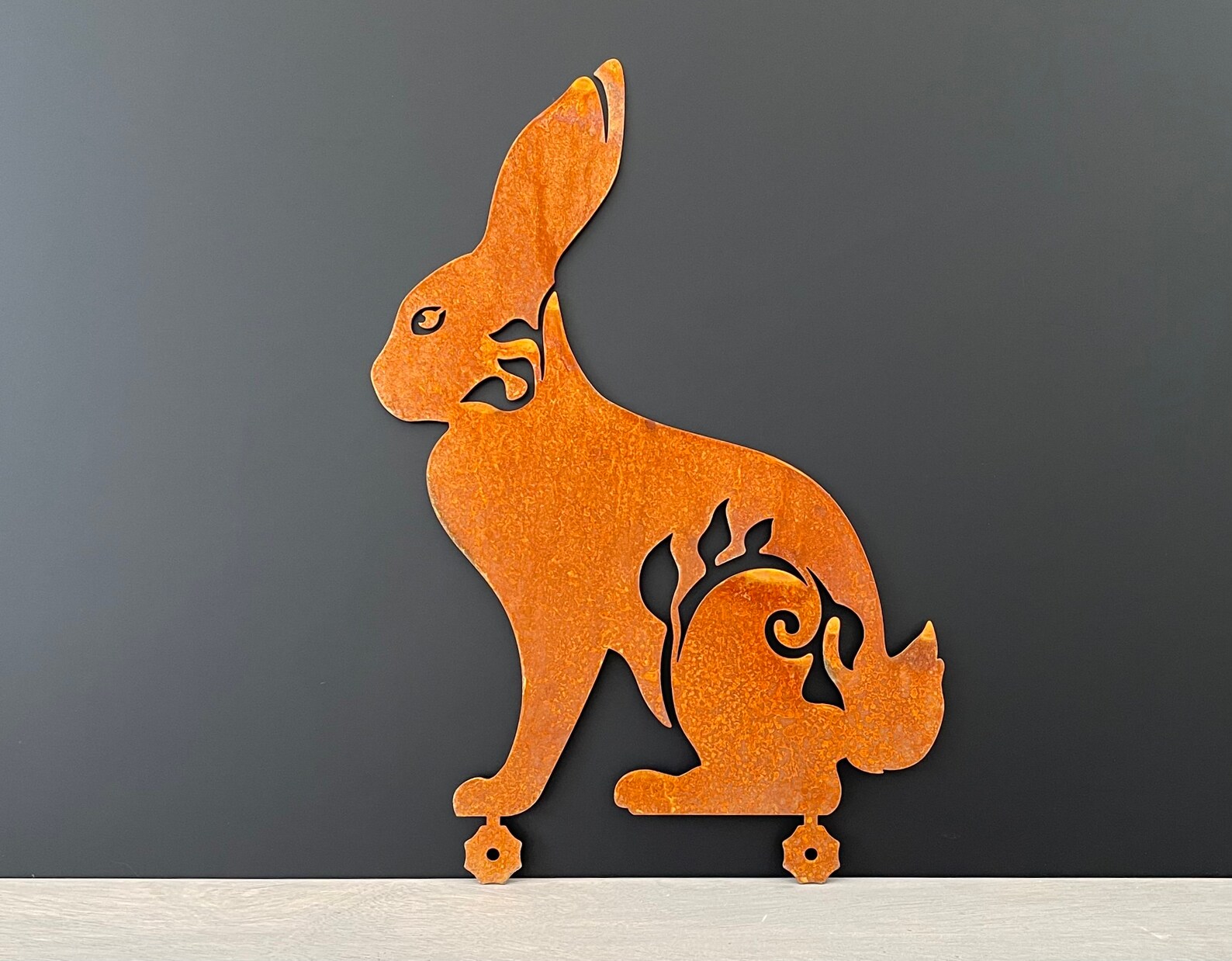 Garden Art Rustic Rabbit Art Rusted Metal Animal Sculpture Etsy Canada