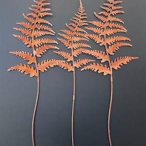 Rusty Fern Leaves Metal Bouquet Rusted Metal Plant Stake Home and Garden Decor Ornament Metal Garden Art Furniture Garden Decor Gift 3 Big Fern Leaves