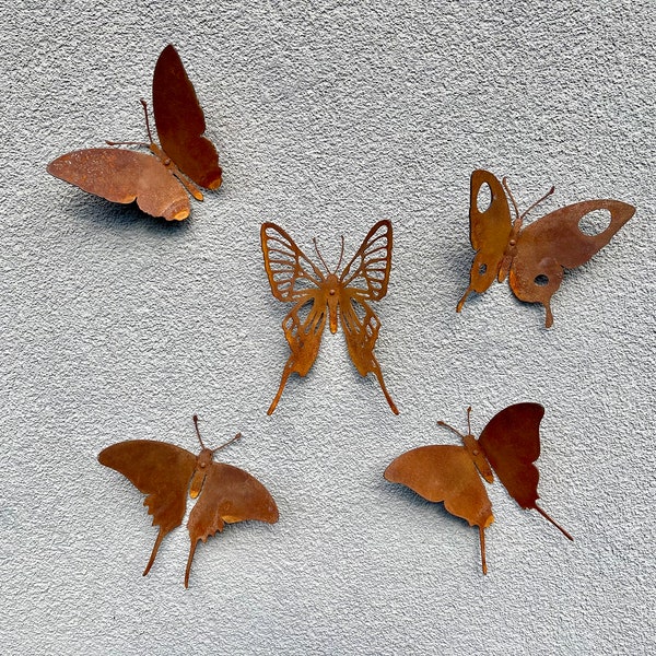 Butterfly Art Decor - Wall Artwork - Rusty Metal Butterfly for Garden Fence - Rusted Metal Yard Decor - Rusty Metal Garden Sculpture