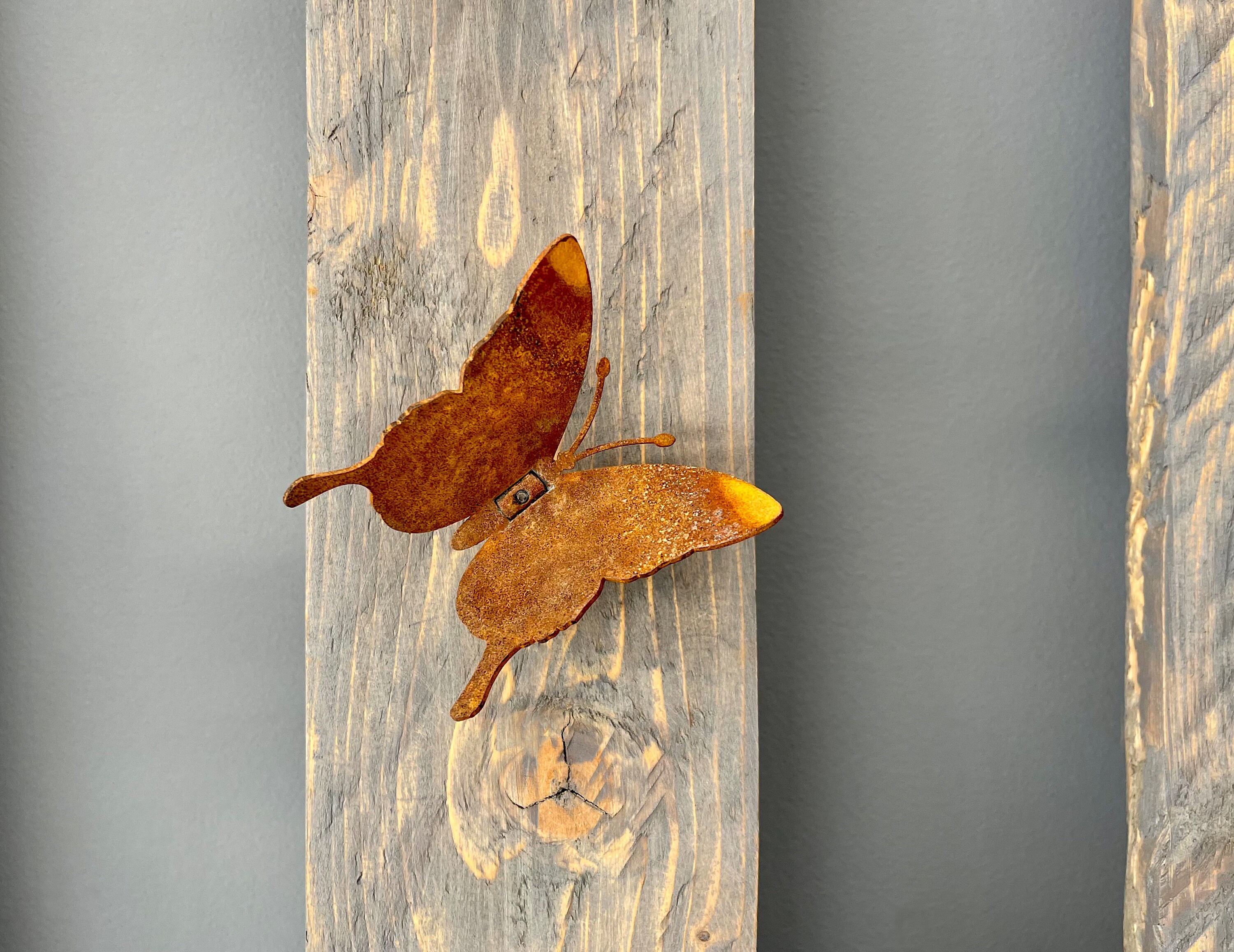 Décoration Murale Papillon En Métal - Pour Jardin, Clôture, Extérieur - Dimensions 24x18cm - Fer, Résistant Aux Intempéries