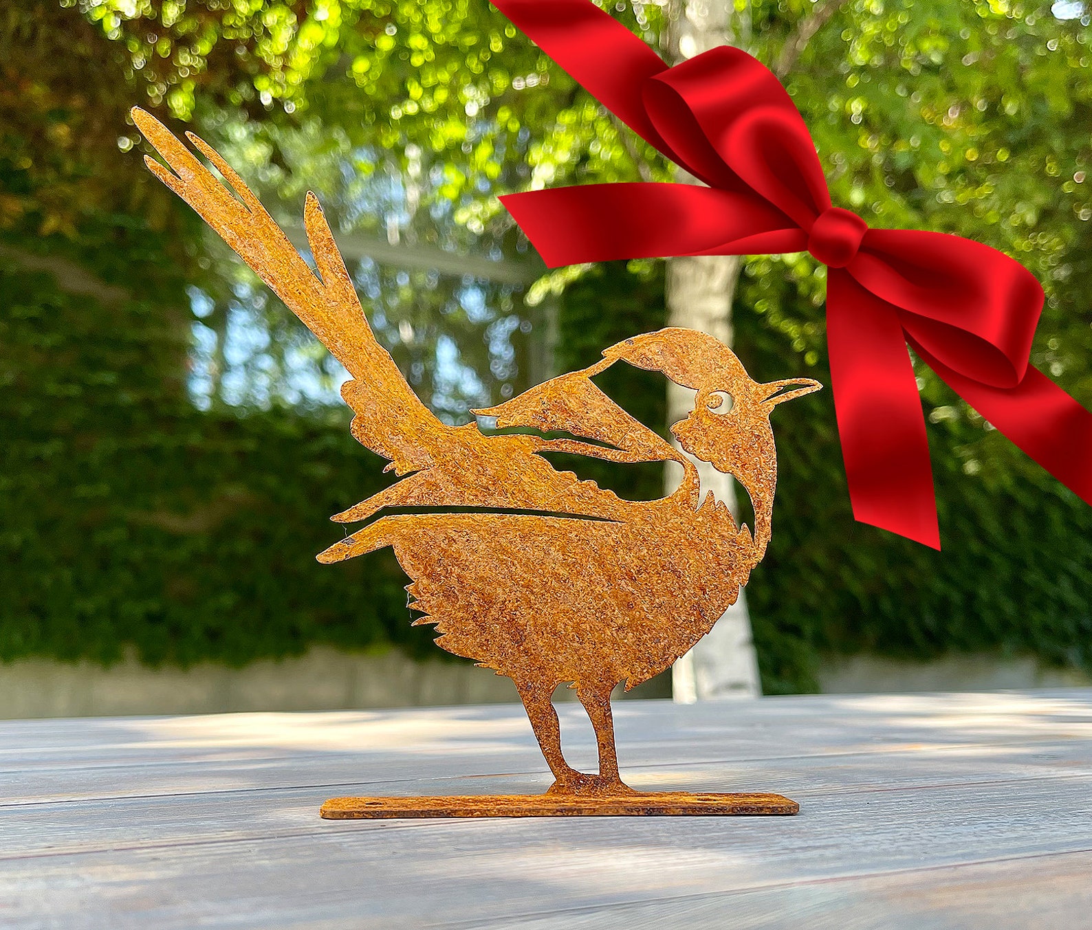 Rusty Sparrow Yard Art Decoration Metal Garden Art Rusted Etsy