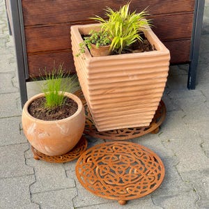 Rusted Metal Plant Stand: Nordic Boho Pot Base