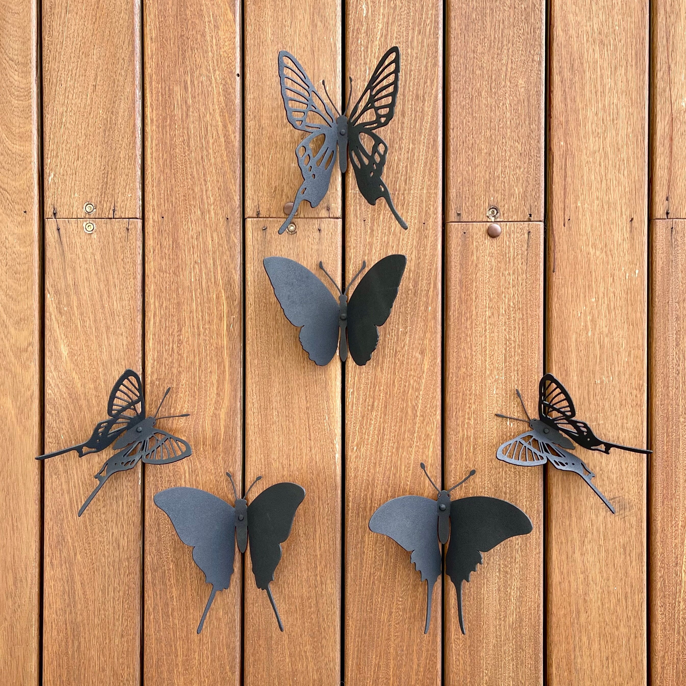 SUNNEKO 3 Decorazioni Da Parete In Metallo A Forma Di Farfalla, Per Esterni, Grandi Decorazioni Da Parete Per Giardino, Per Feste, Yard Sheds - 11