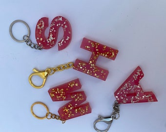 Resin Initial Keychains