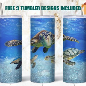 Under Ocean Sea Turtles Tumbler Sublimation, 20oz Skinny Tumbler Sea Turtles Sublimation Designs, Sea life, Seamless – PNG Digital Download