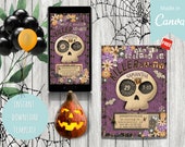 Teens Birthday Halloween Costume Party Evite and Invitation Templates Electronic Invite Flower Skulls October Mobile ECO purple
