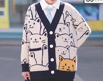cat cardigan sweater