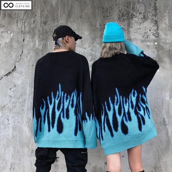knitted flame sweater